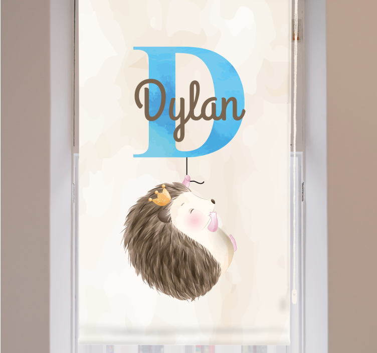 儿童盲人刺猬带首字母和名字 - TenStickers