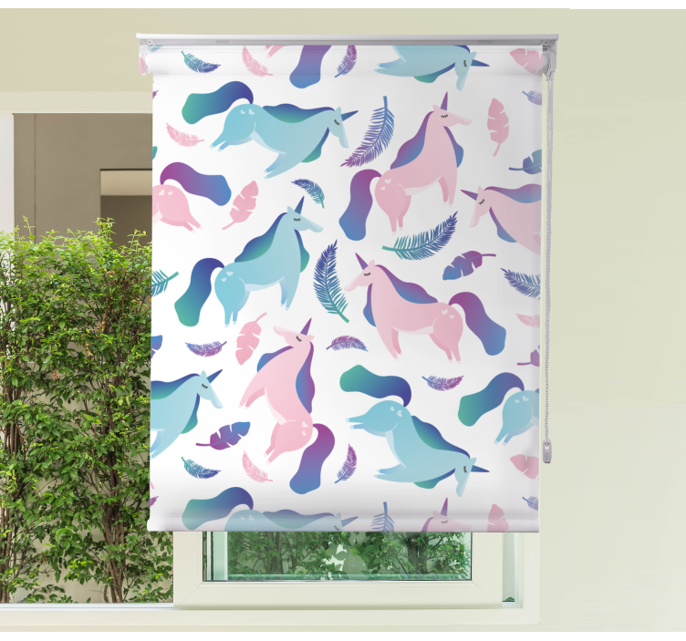 儿童盲人独角兽与羽毛 - TenStickers