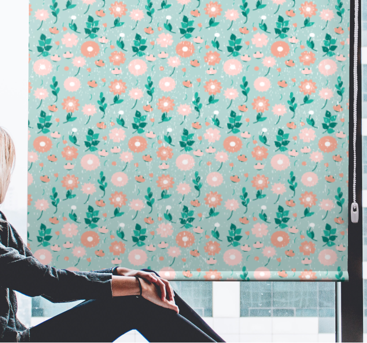 青年盲人桃色花朵 - TenStickers