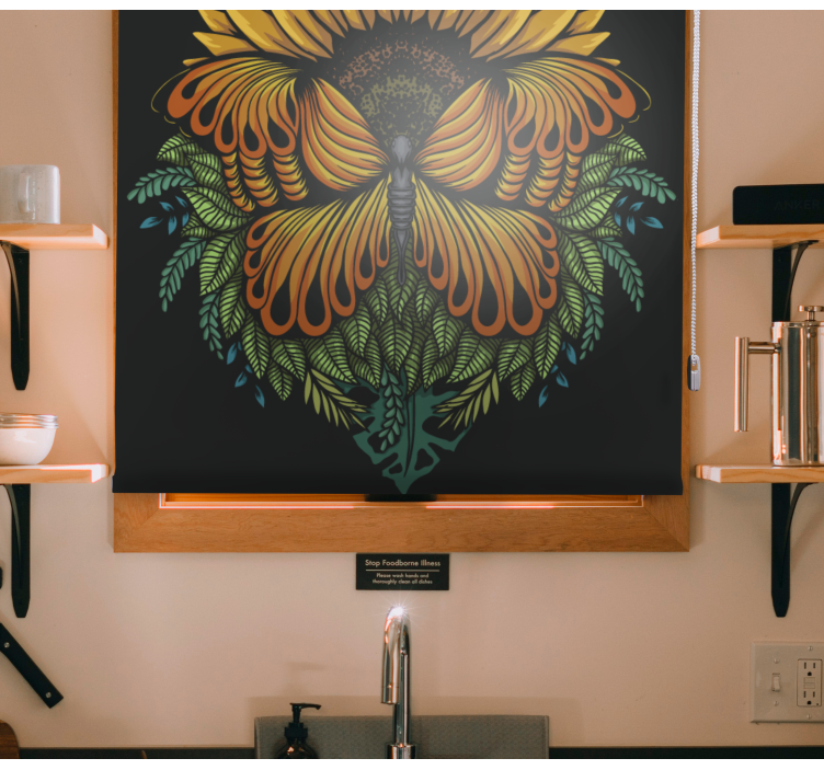 蝶形盲道与向日葵图案相结合的设计 - TenStickers