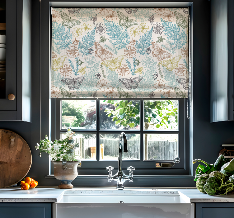 蝶形卷簾道 花蝴蝶 - TenStickers