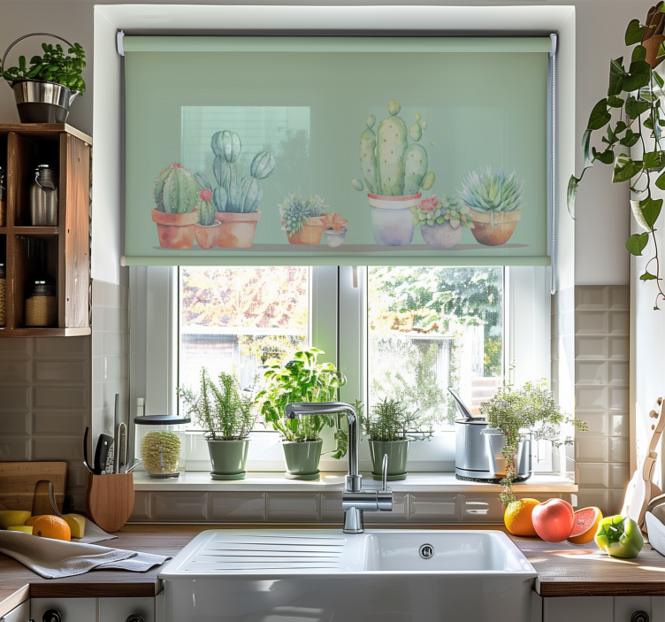 卷簾目的仙人掌 简约风格 - TenStickers