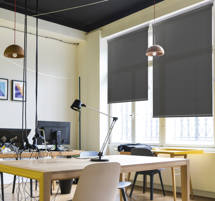 炭灰色素色优雅百叶窗 - TenStickers