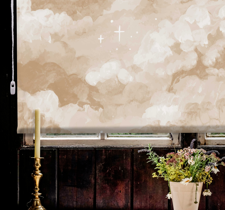 云雾缭绕的盲人静谧棕色图案 - TenStickers