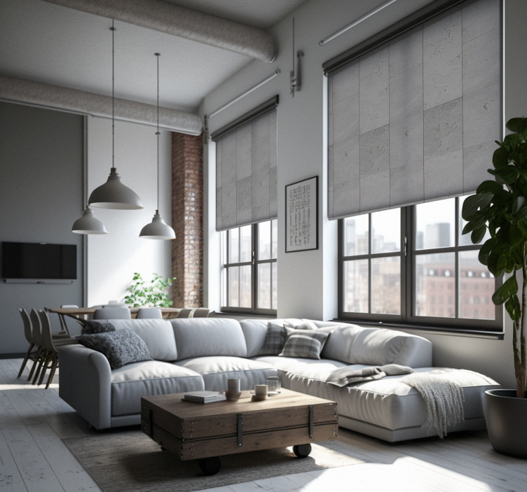 混凝土拼贴纹理和图案卷簾 - TenStickers