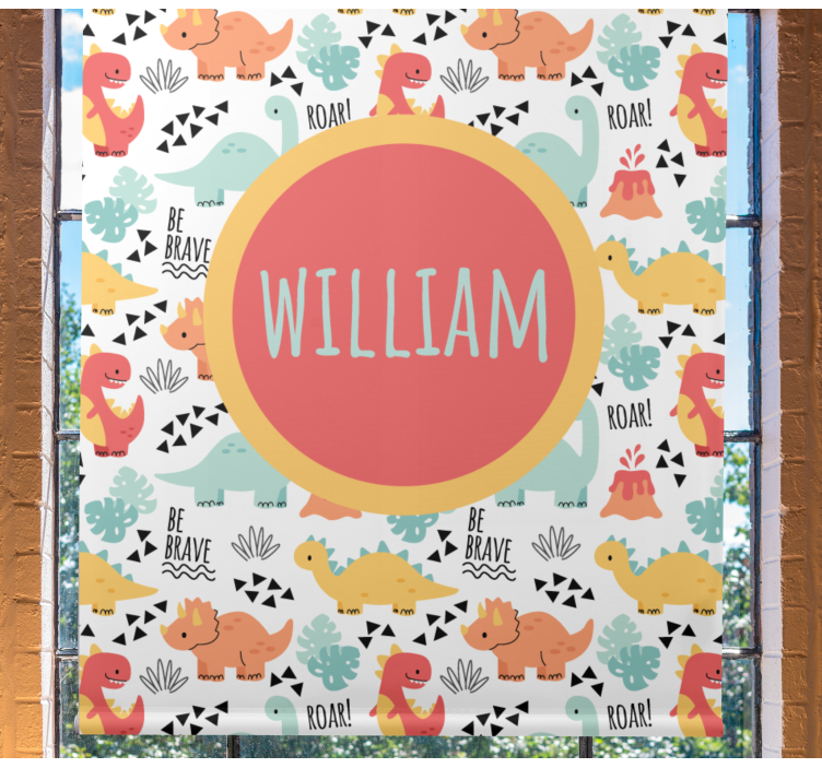 盲人与恐龙：带圆形名字的小恐龙 - TenStickers