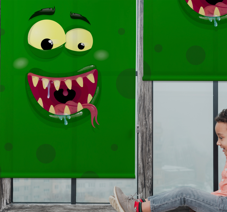 有趣的卷簾 绿色怪物 - TenStickers