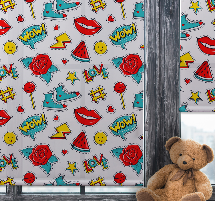 有趣的卷簾 流行文化模式 - TenStickers