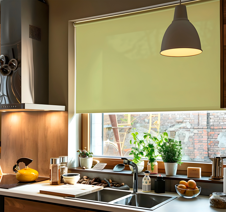 绿色卷簾 扁平橄榄色调 - TenStickers