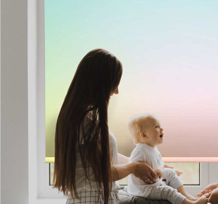 “卡哇伊”风格柔和的彩虹儿童卷簾 - TenStickers