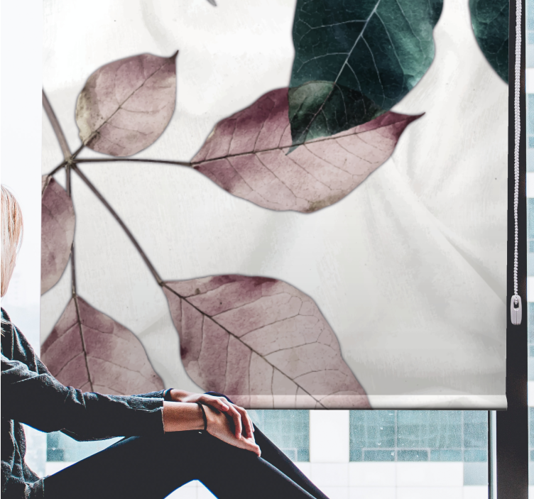 起居室盲道，植物叶子主题 - TenStickers