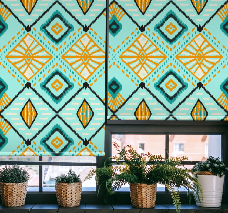 起居室盲道几何钻石图案 - TenStickers