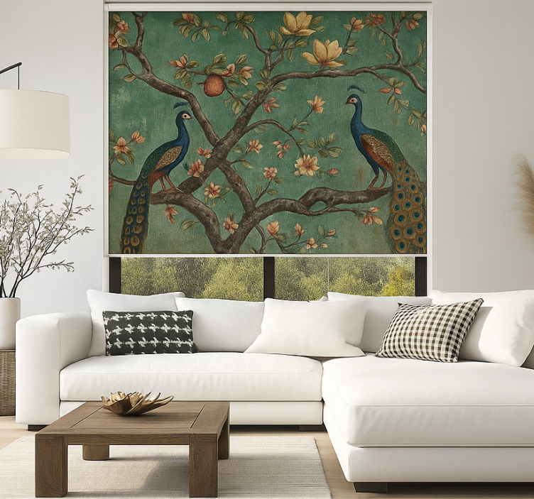 起居室盲道 华丽的孔雀挂毯 - TenStickers