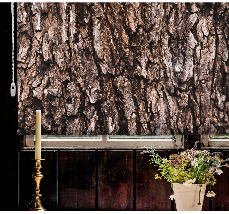 逼真的树皮主卧室卷簾 - TenStickers