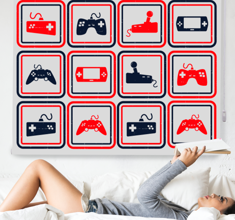 复古灰色控制器怪胎卷帘 - TenStickers