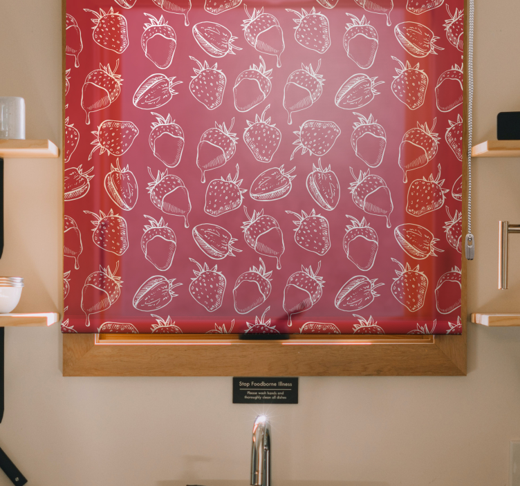 卷簾目的水果和蔬菜 草莓图案 - TenStickers