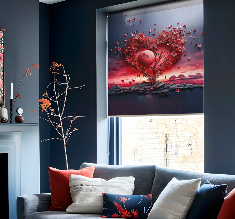 浪漫的卷簾 心树 - TenStickers