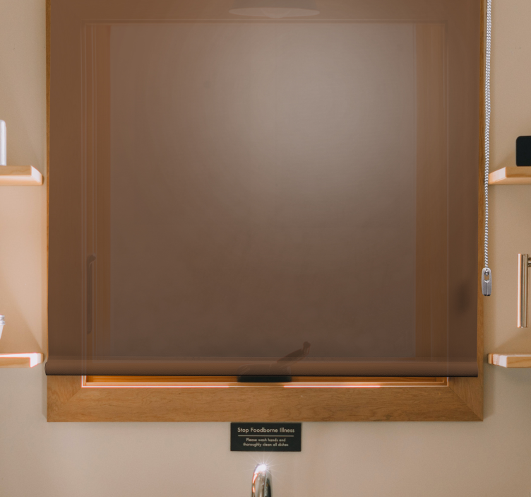 简单的棕色厨房百叶窗 - TenStickers