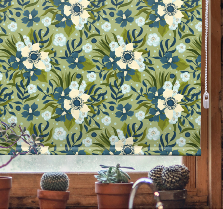 夏天五颜六色的花少年卷簾 - TenStickers