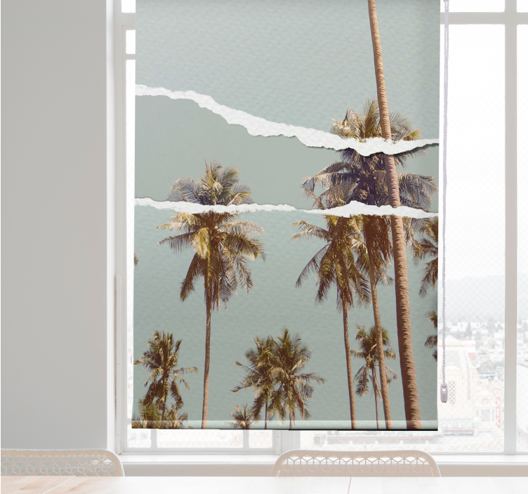 有树的百叶窗热带棕榈夏季设计 - TenStickers