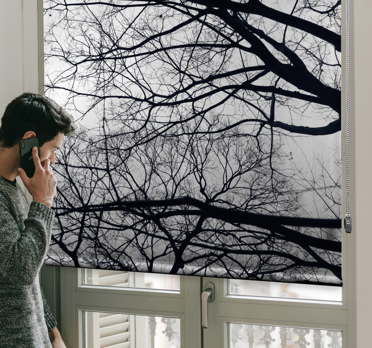 白色和灰色的树卷簾 - TenStickers