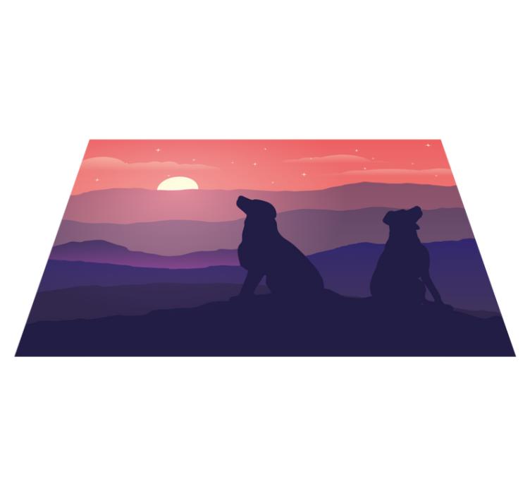 乙烯基餐垫原版剪影犬夕阳 - TenStickers
