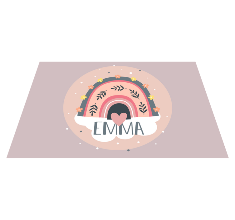 乙烯基儿童餐垫 彩虹花卉设计 - TenStickers