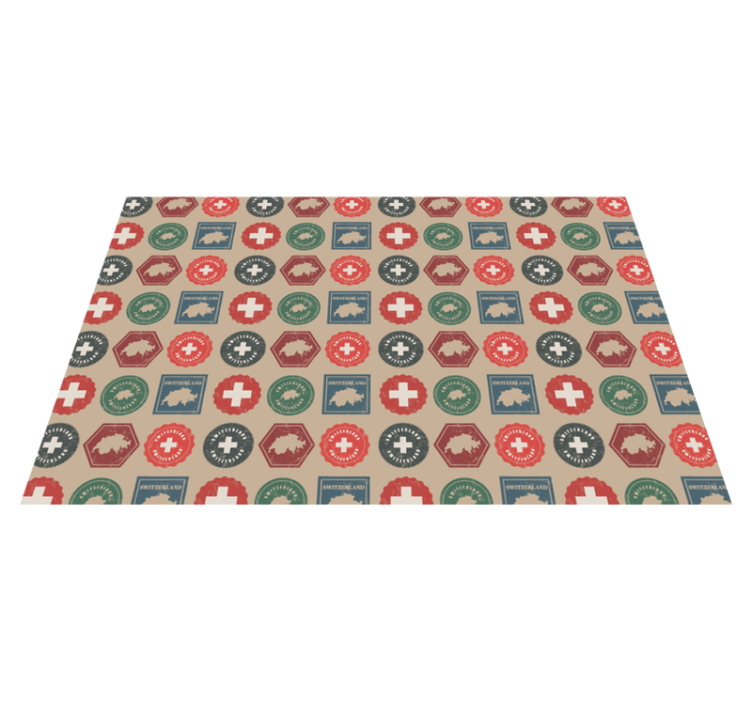 老式的瑞士邮票餐厅餐垫 - TenStickers