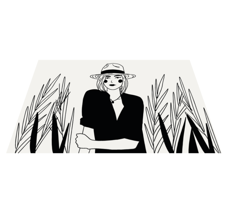 乙烯基餐垫原版时尚女性插画 - TenStickers