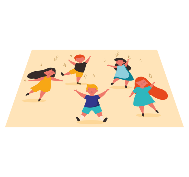 乙烯基儿童餐垫快乐舞动的孩子们 - TenStickers