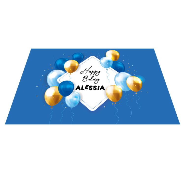 乙烯基儿童餐垫生日气球庆祝活动 - TenStickers