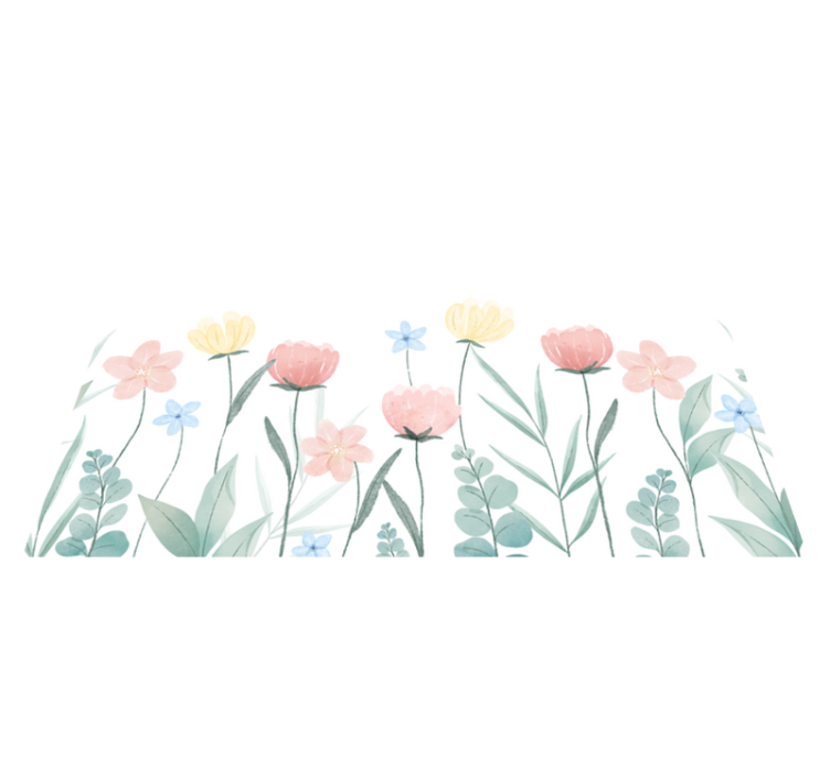 乙烯基餐垫原版花卉色彩搭配 - TenStickers