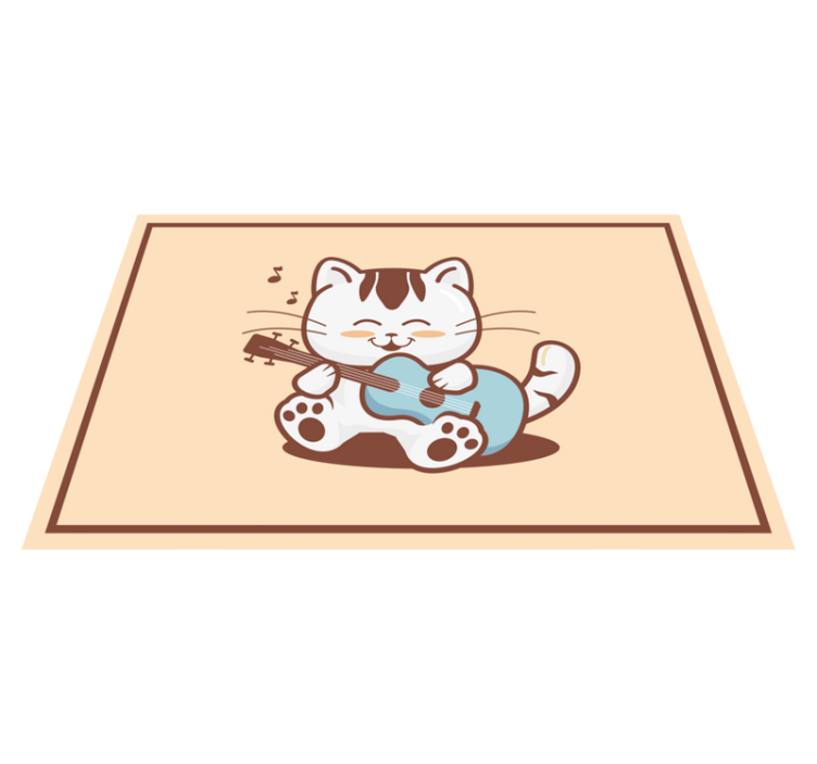 乙烯基儿童餐垫音乐猫咪角色 - TenStickers