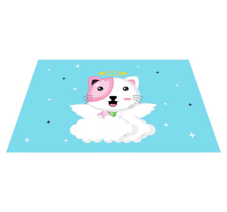 乙烯基儿童餐垫可爱猫咪天使 - TenStickers