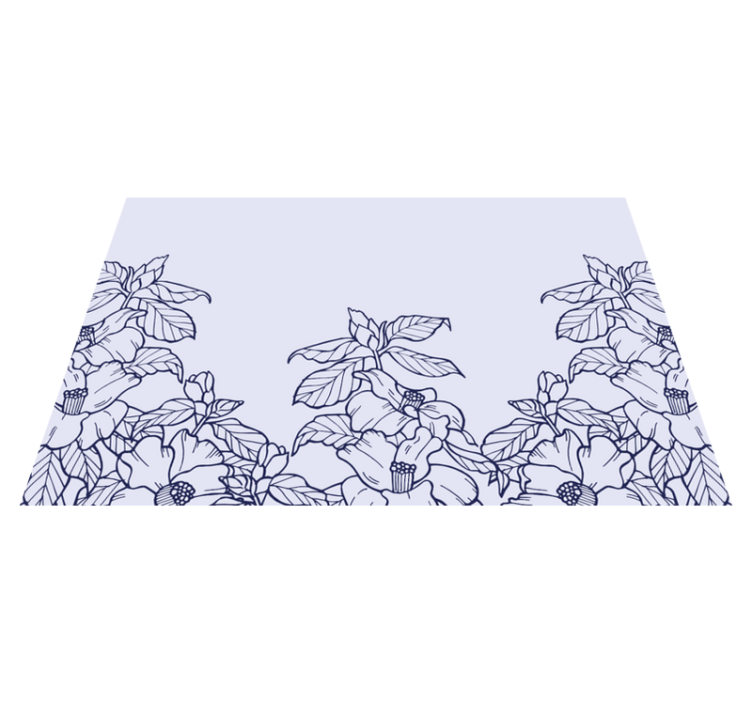 乙烯基餐垫原版花卉边框图案 - TenStickers