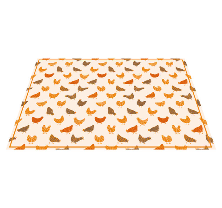 小鸡小鸡橙色图案儿童餐垫 - TenStickers