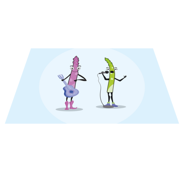 乙烯基儿童餐垫音乐蔬菜角色 - TenStickers