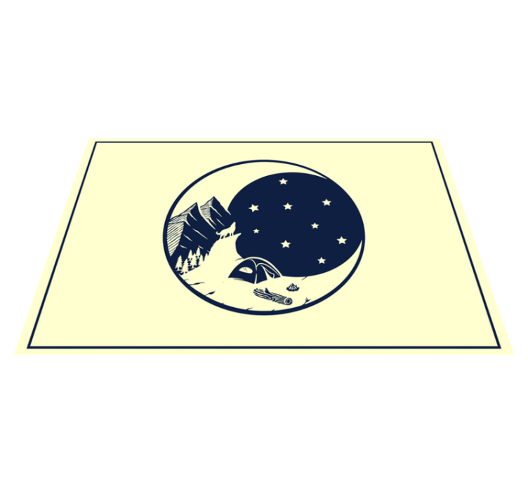 乙烯基餐垫原版山地露营场景 - TenStickers