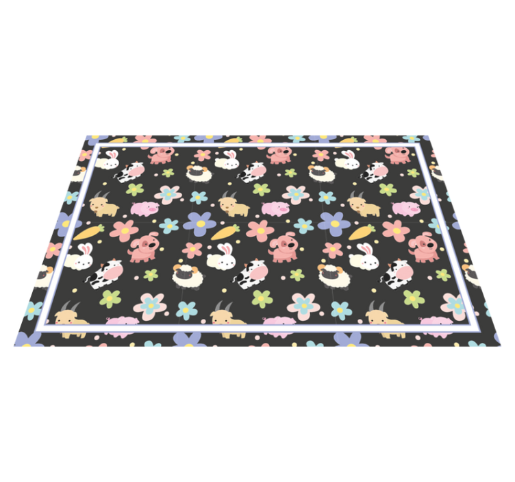 乙烯基儿童餐垫可爱生物插图 - TenStickers