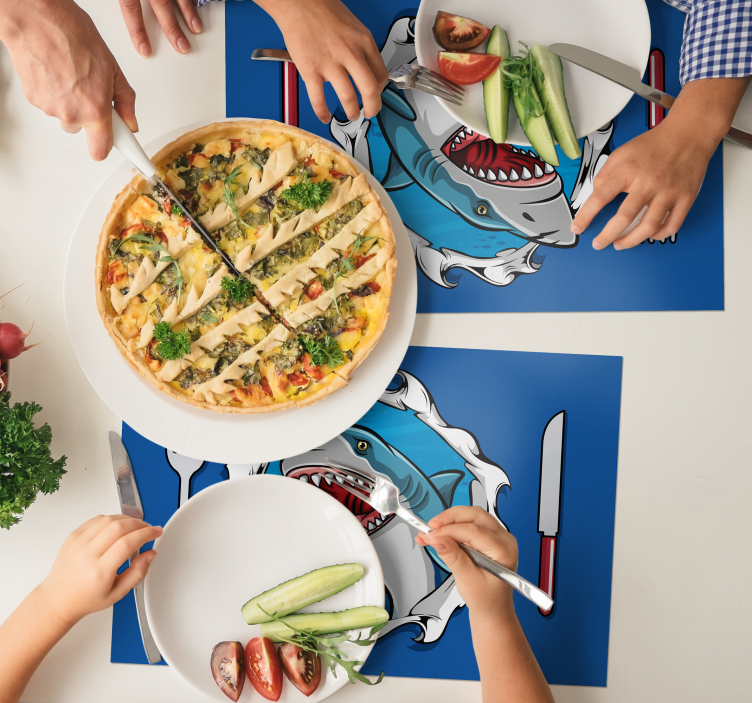 大鲨鱼3d鱼餐垫 - TenStickers