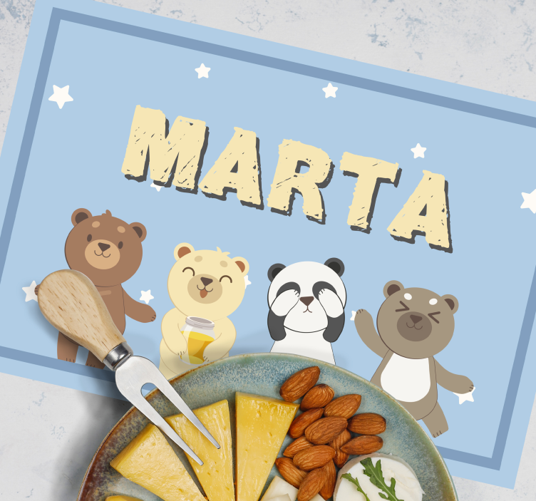 可爱熊可定制儿童餐垫 - TenStickers