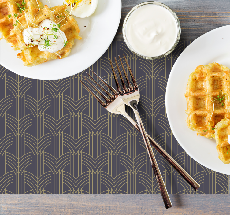 “装饰艺术”风格的地理图案优雅餐垫 - TenStickers