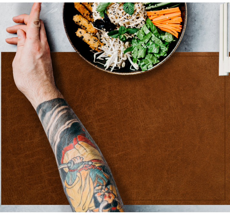 棕色皮革效果纹理餐垫 - TenStickers