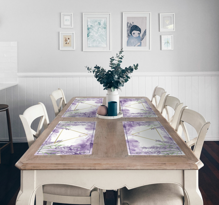 数字薰衣草三角形餐垫 - TenStickers