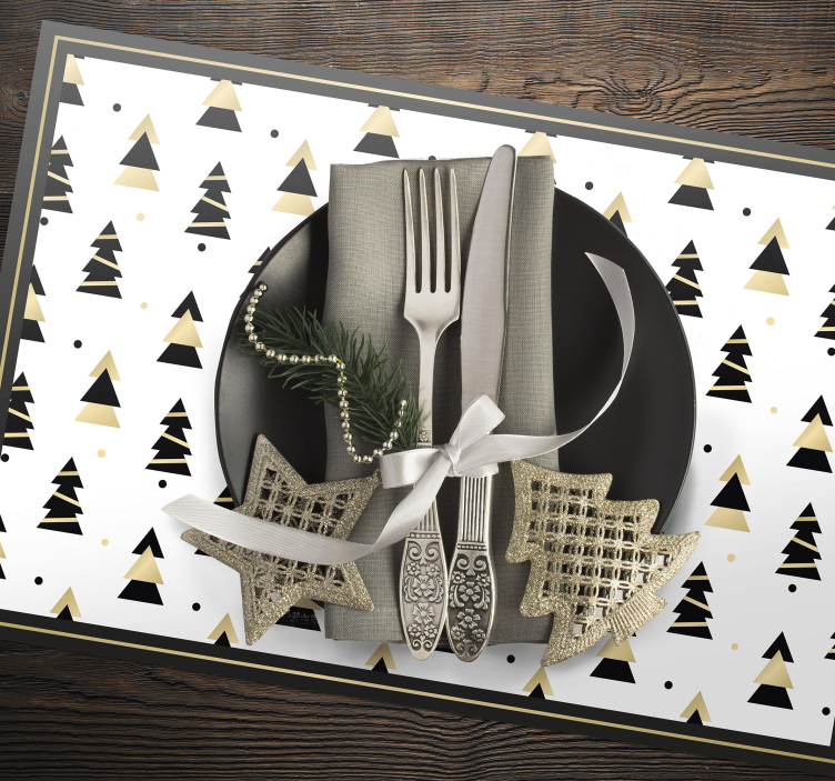 圣诞节优雅树图案餐垫 - TenStickers