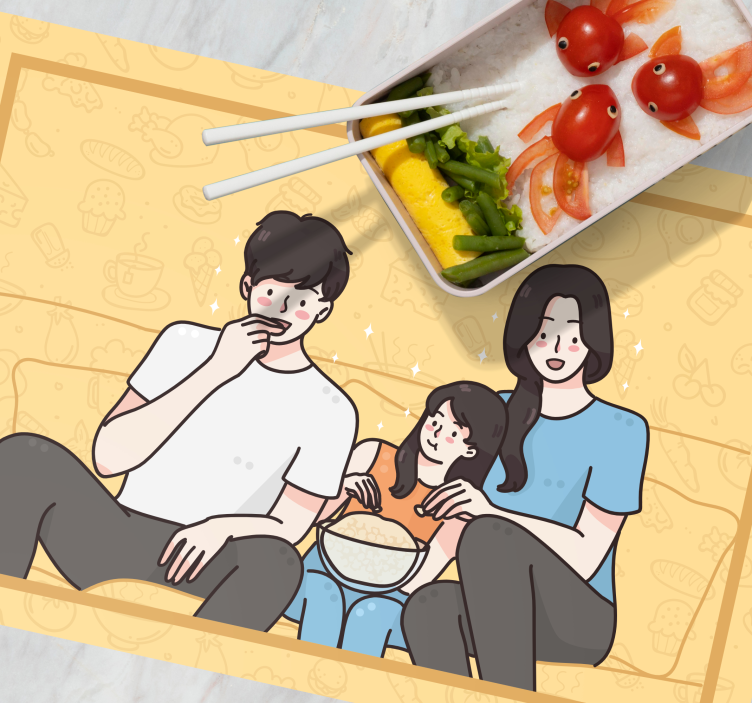 一家人一起吃饭家用餐垫 - TenStickers