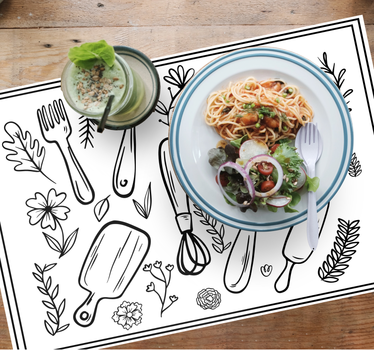 花卉和装饰用器皿餐垫 - TenStickers