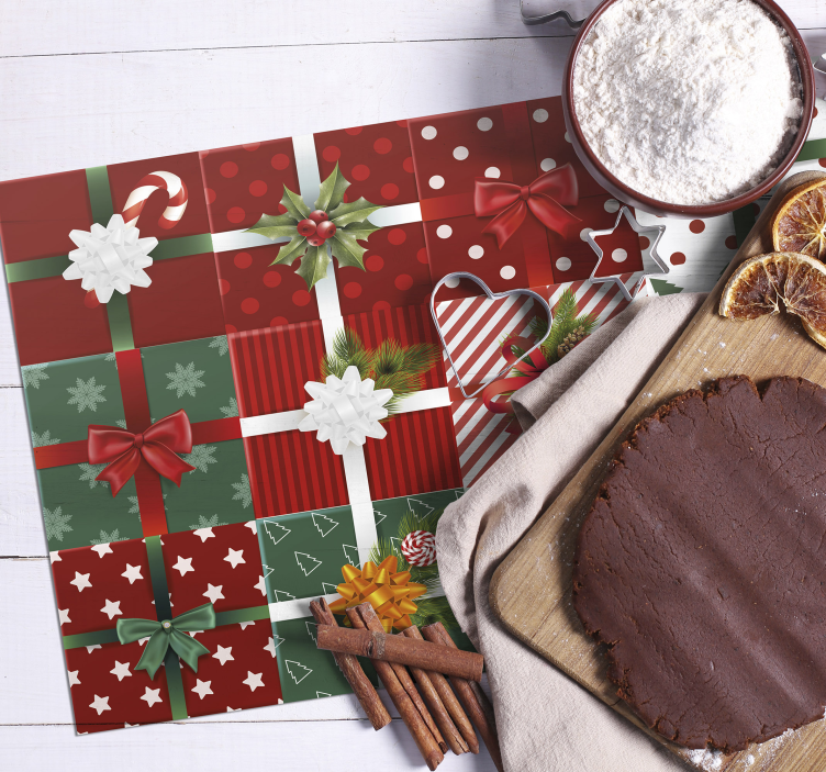 礼品盒包装圣诞节餐垫 - TenStickers