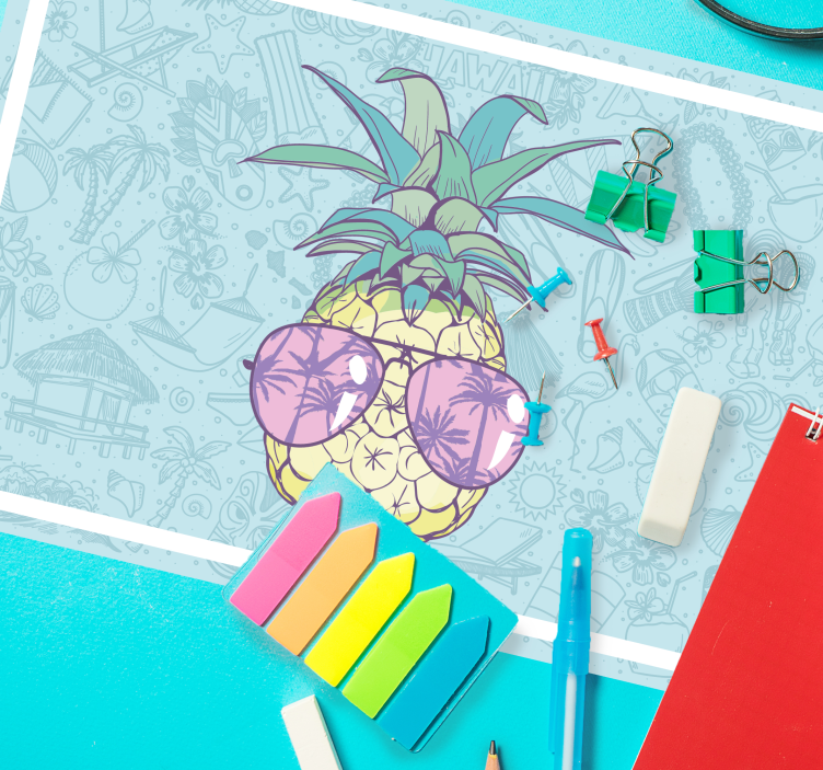 夏威夷菠萝卡通原创餐垫 - TenStickers