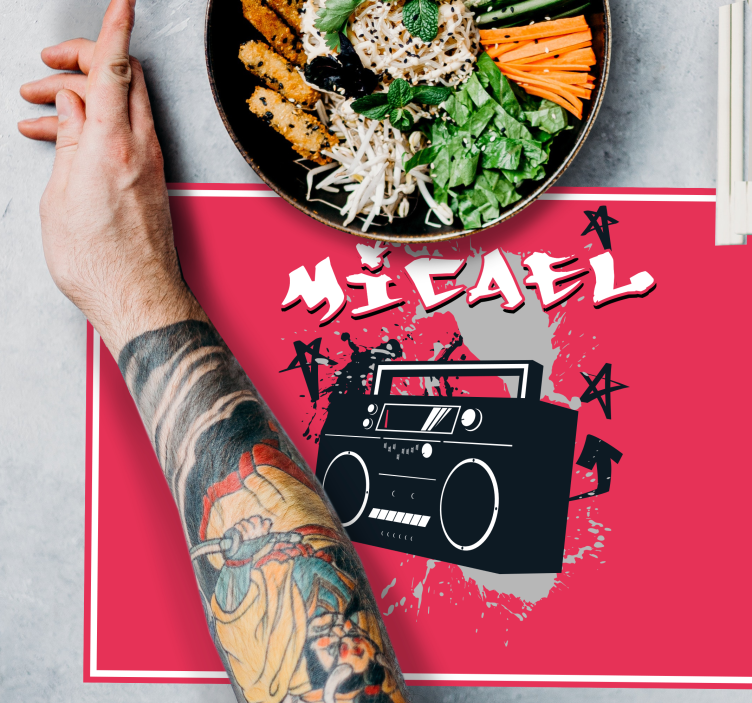 嘻哈 cd 播放器涂鸦餐垫 - TenStickers